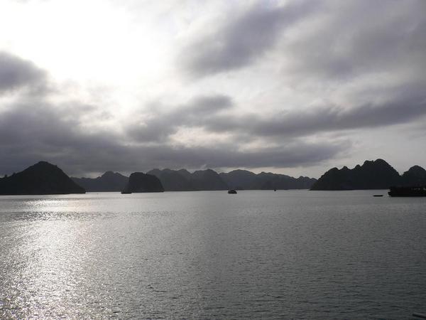 Halong Bay in cloudy weather