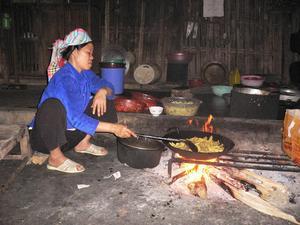 Dinner being cooked by the homestay family