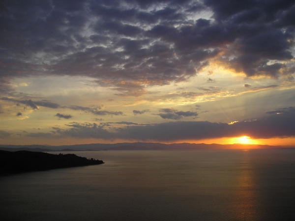 Sunset on Lake Titikaka from Copacabana