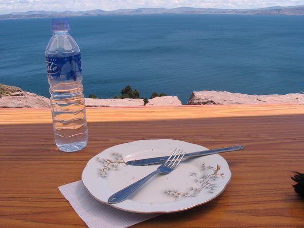 On Isla Taquile lunch was as good as the view. 