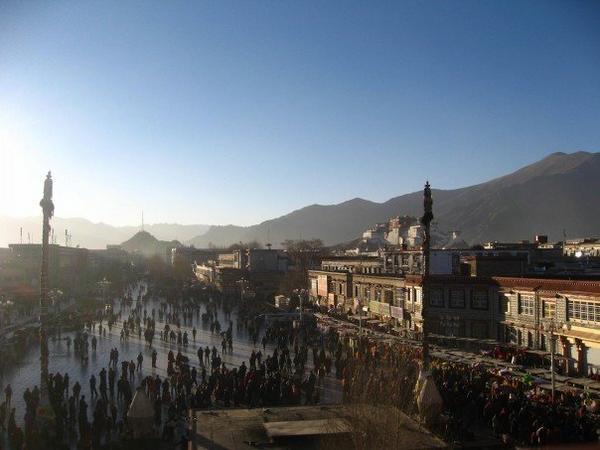 view from the top of the Jokhang