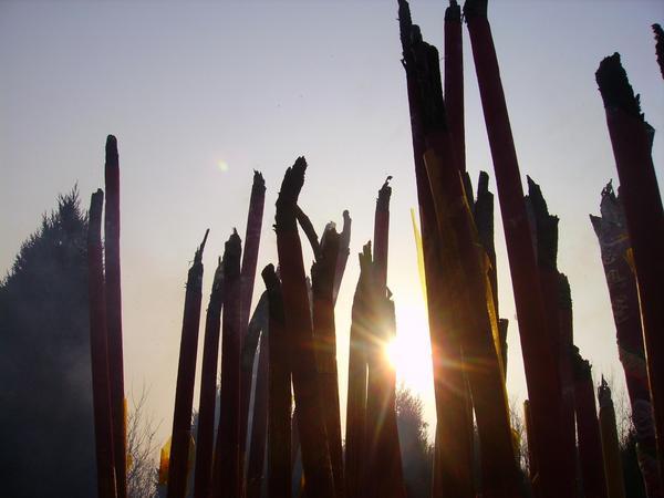 incense at sundown