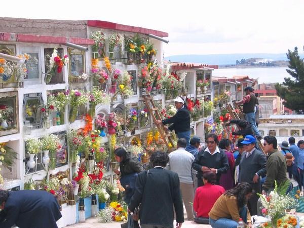 All Saints Day in the Puno graveyard