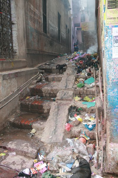in the streets of the old Varanasi