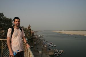 Mike in front of the Ganges
