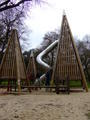 crazy playground with giant slide