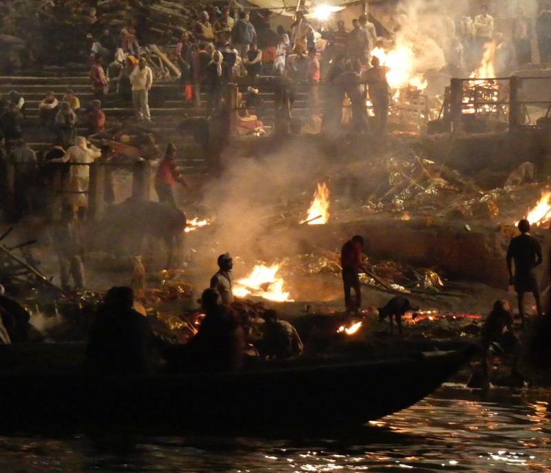 Funeral pyres on the Ganges