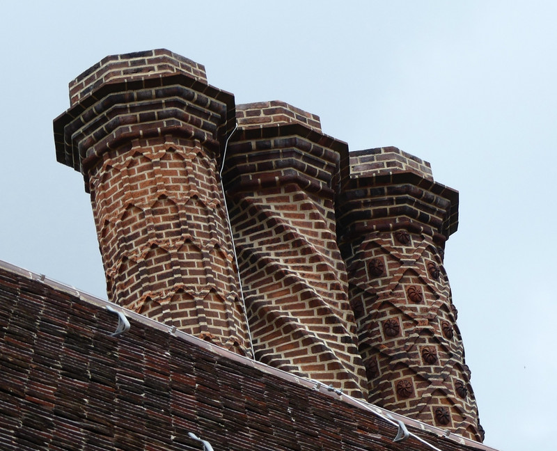 Interesting chimneys at Cecilienhof Palace in Potsdam where the Potsdam Treaty was signed in 1945