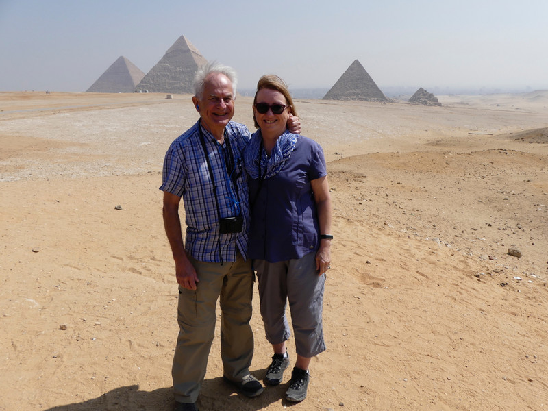 Infront of the 4 pyramids