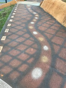 Path with Rainbow serpent painting  