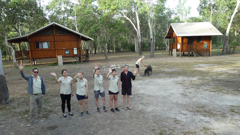 Being farewelled by the staff at Lotusbird Lodge