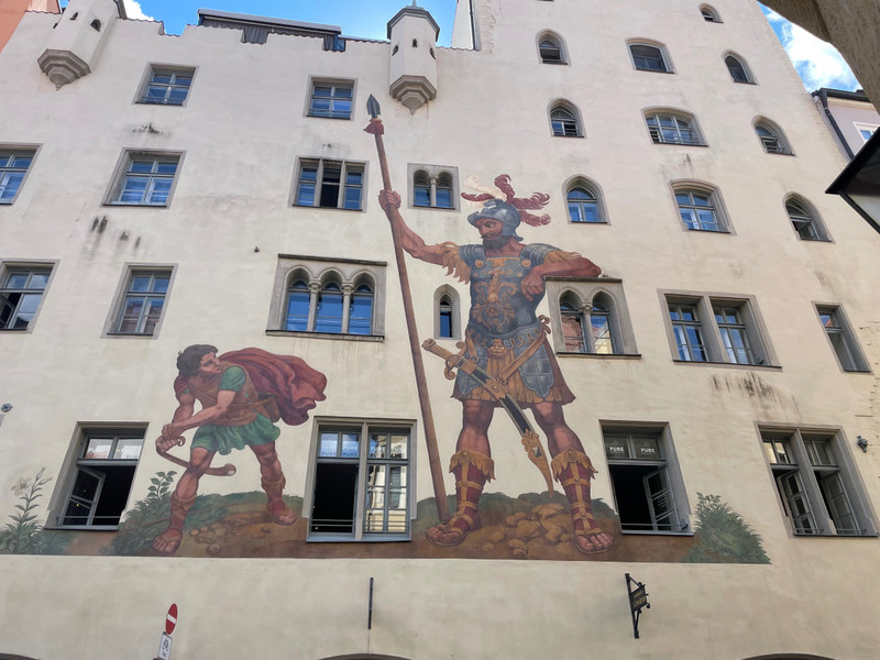 David and Goliath painting in Regensberg.