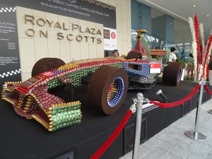 Formula 1 car made from used coffee capsules