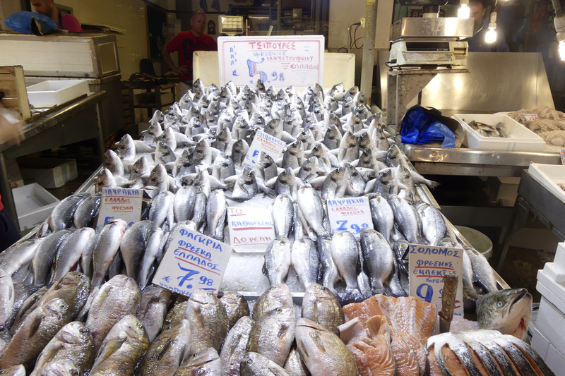 Fish display in markets