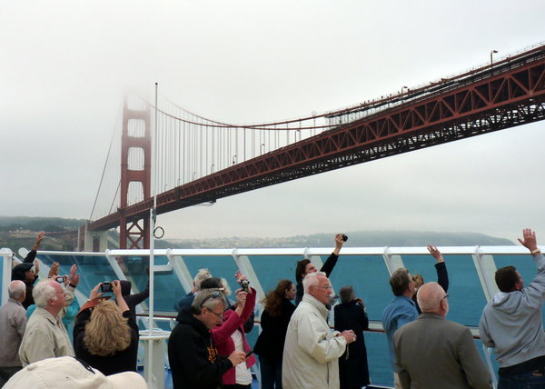 Sailing under Golden Gate Bridge