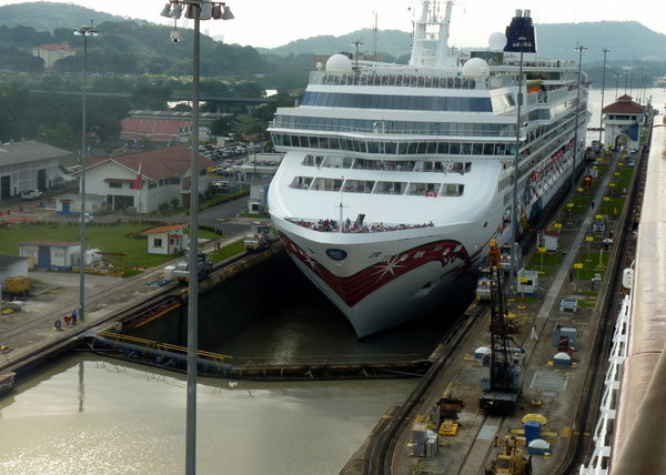 Cruise ship entering Canal