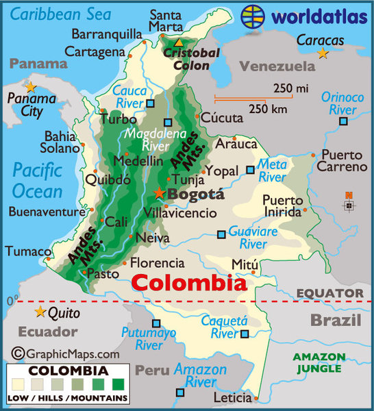 Map of Columbia