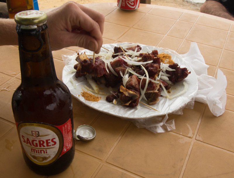 Goat meat to accompany the beer 