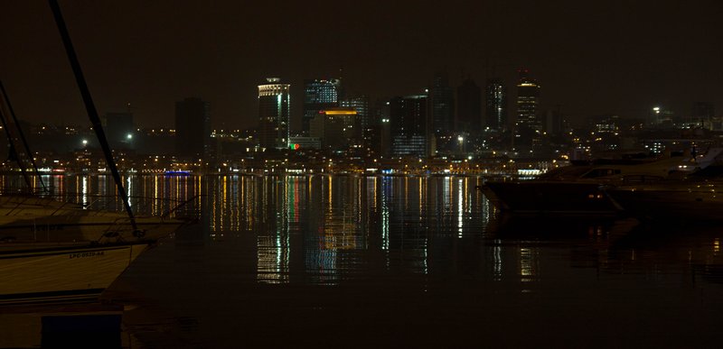 Luanda across the water at night