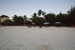 view from the beach of the hotel restaurant