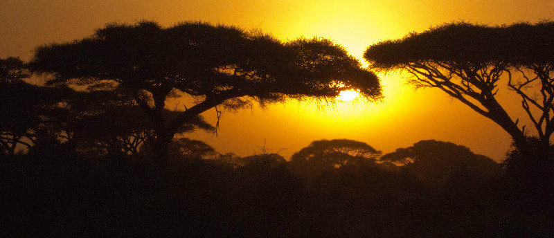 sunset outside Amboseli