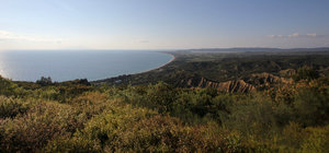 View of Anzac Cove and the terrain the soldiers would have had to cross