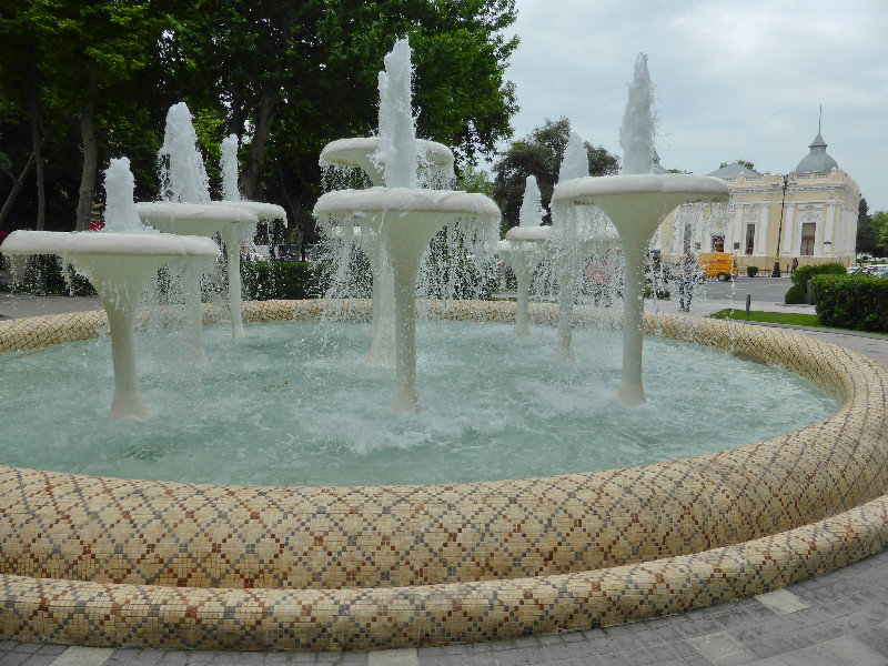 One of the many fountains in Baku