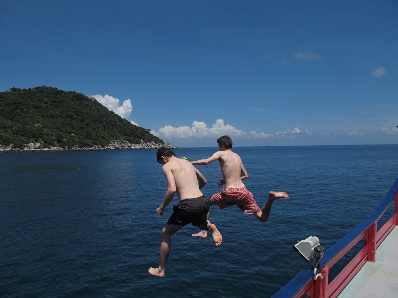 jumping in off the boat