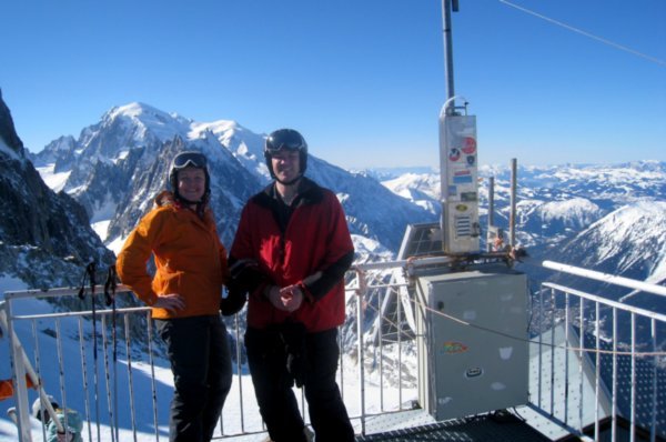 At the top of the highest lift in Chamonix