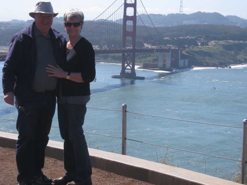 Mom and dad in front of the GGB