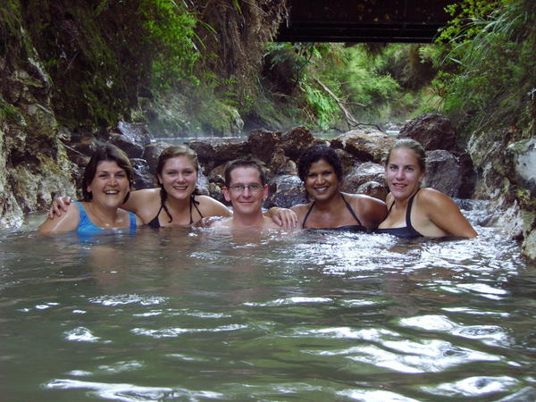 In the hot spring