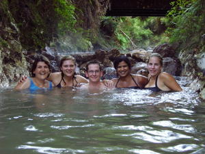 In the hot spring