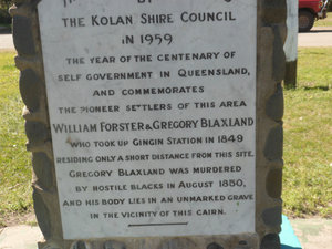 Offensive plaque at Gin Gin rest area