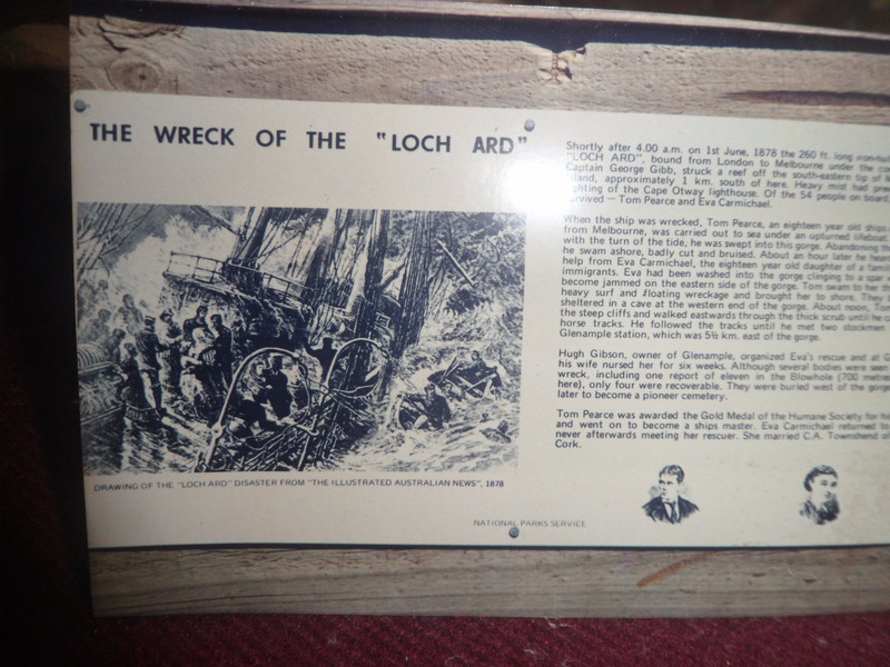 Plaque at Loch Ard Gorge