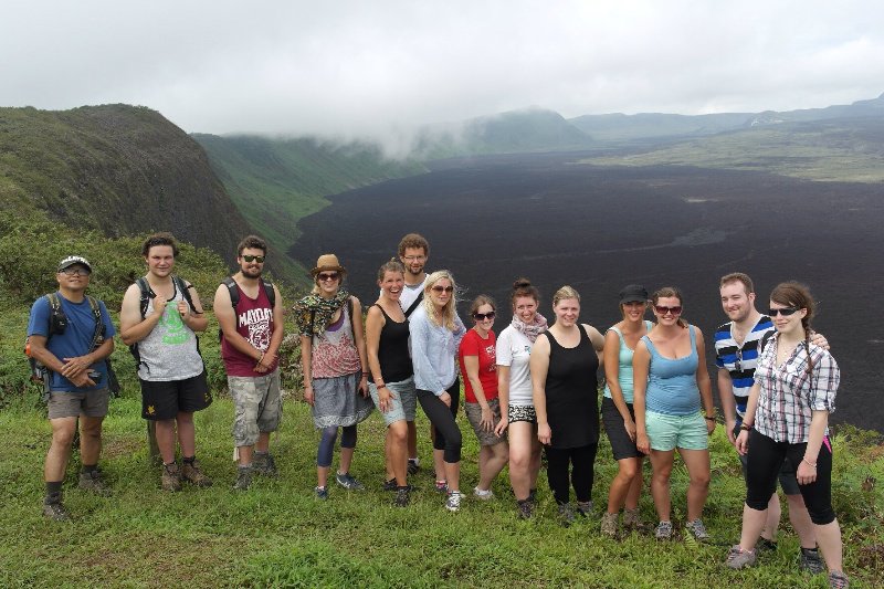 My tour group up the Sierra negro volcano