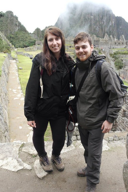 Me and Frankie exploring the buildings at Machu Picchu