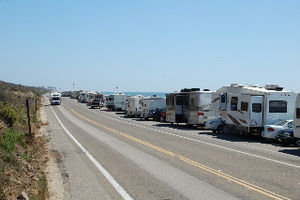 Over 100 RV's Parked Up For Free Beside The Pacific Ocean