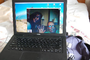 Pam And Pauline Learning Skype