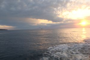 sailing from Lombok to the Gili's: view on Bali