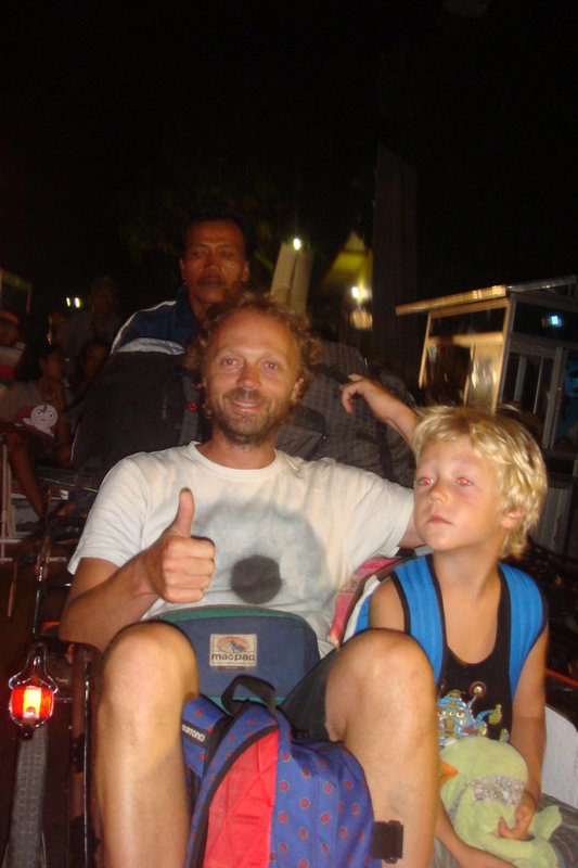 on the becak
