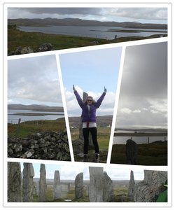 Jumping at the standing stones.