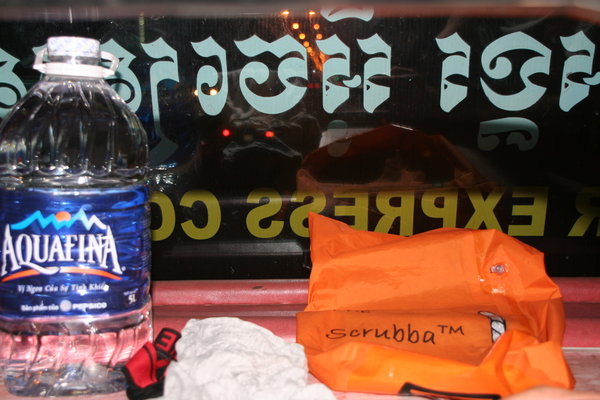 The Scrubba wash bag on the night bus