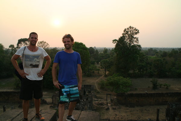 Us at the Angkor Temples at Sunset