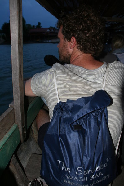 Adam on the boat to Don Khon