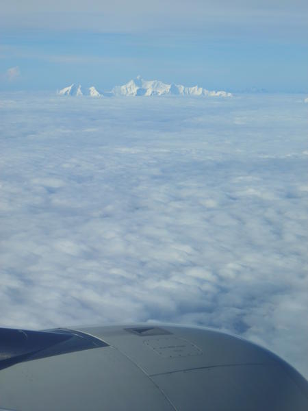 Snow caps from the airplane