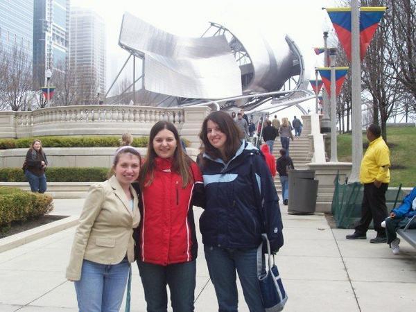 Katie, Alex, and me at Millenium Park