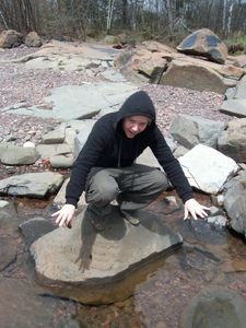 Nash on a big rock