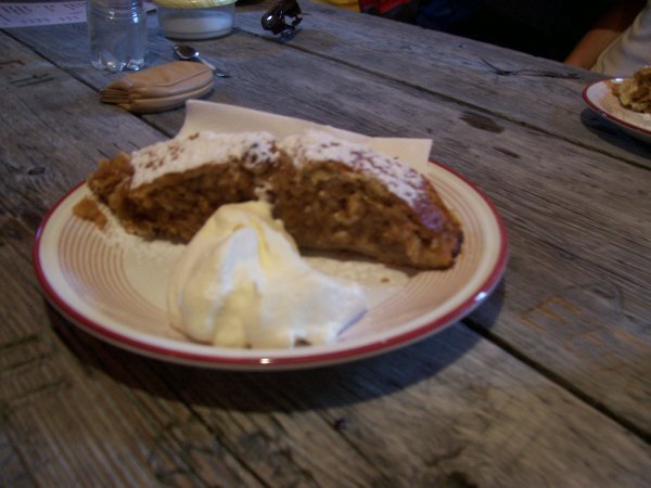 Apple strudel after a long hike is great!