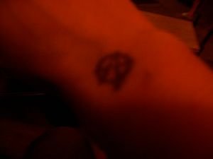 lol... my anarchy stamp (got it to get into the club we went to)