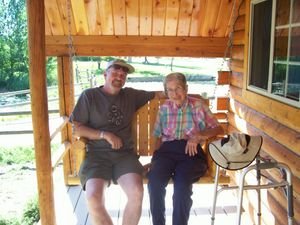 Uncle David and Grandmama by the cabin
